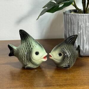 Goebel Angel Fish Salt & Pepper Shakers Vintage Made in West Germany Figurines